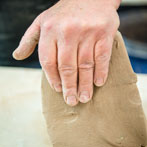 John Higgins at work in his studio 2018